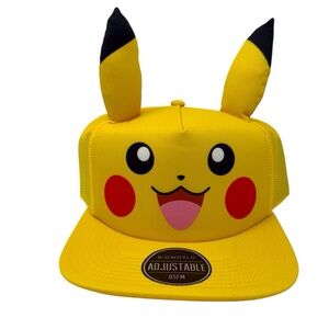 Pokémon Pikachu yellow adjustable Snapback Cap one size fits most Bioworld NWT